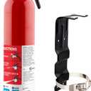 First Alert Fire Extinguisher for Home, Standard Rechargeable Compliance Unit, UL RATED 1-A:10-B:C, HOME1, Red with Metal Bracket Bundle, 1-Pack