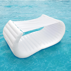 Comfy Floats Inflatable Pool Couch - White Pool Float, Floating Cabana, Luxury Pool Float for Adults