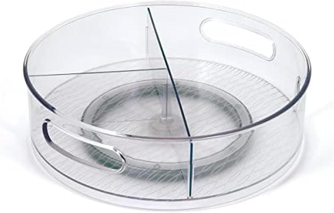 Copco Storage Turntable with Removable Dividers, 12 Inch, Clear