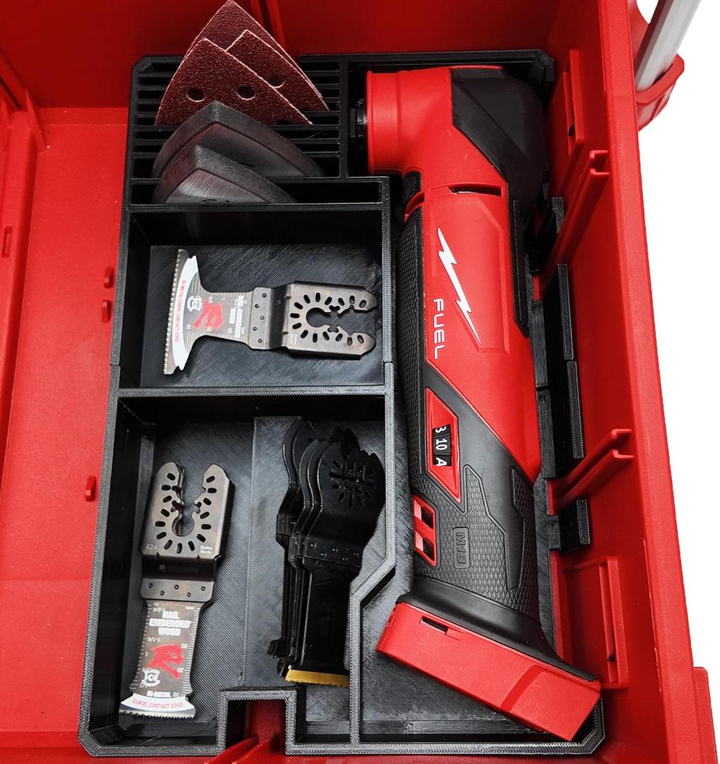 Insert for Milwaukee M18 Multi-Tool (Fits 2626 & 2836 Models) Reversible Liner for Packout 2-Drawer & 3-Drawer Systems Organizer Only