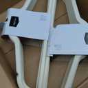 Amazon Basics Slim, Velvet, Non-Slip Sturdy Clothes Hangers, 50-Pack, Ivory/Silver