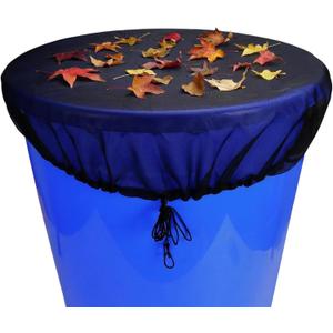 38.5 Inch Mesh Cover for Rain Barrel, Black Rain Barrels Net Cover, Water Collection Bucket Screen Covers to Keep Leaves Debris Out
