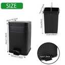 5L Dog Poop Trash Can with Lid for Outdoors，1.3 Gallon Trash Can with Activated Carbon Filter & Plastic Bags, Pet Waste Container，UP5L-BK-Fang