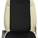 FH Group Car Seat Cushion Front Set Black Neosupreme Automotive Seat Cushions - Universal Fit, Car Seat Cushion With Front Pockets, Airbag Compatible Car Seat Cushions for SUV, Sedan, Van
