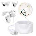 30ft/9M Power Cable with Adapter and Plug-in Mount Compatible with Blink Floodlight Cam, eufy Floodlight E340, Electrical Box with Weatherproof Cord-(2in1 Mount & Cord Set) (White)