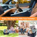 Vivifying Dog Car Seat for Small & Medium Dogs, Detachable & Washable Booster Seat for Pets Up to 30lbs, Travel Bed with Storage Pockets and Safety Belt  Gray&Black