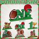 6 Pcs Football First Year Down Birthday Party Decorations Table Centerpiece Decoration Wooden Table Toppers for Football Birthday Party Game