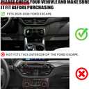 for 2023-2026 Ford Escape Accessories, 4PCS Aluminum Alloy Knob Covers Trim Set (Pink) - Push Start Button, Volume, Headlight & Gear Shift
