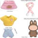 2 x 17cm Doll Clothes - 10PCS Cute Dolls Clothes and Shoes,Hat, 6.7 Inches Woolen Crochet Suit,Strap Jumpsuit, with Scarf Glasses - Adorable Pink Blue Dolls Accessories (NoDoll) (10 Piece Set - Mixed)