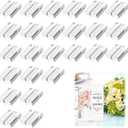 25 Pcs Acrylic Card Holders,1.2 Inch Name Card Holder Stands,Clear Table Number Stands,Wedding Sign Acrylic Place Card Holders for Table Wedding Photos Office Menu Meeting