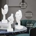 3 Pcs Thinker Statue,Modern Home Resin Sculptures,Collectible Figurines for Home Office Bookshelf Desktop Decor(White)