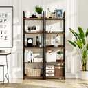 NUMENN Narrow Bookshelf, 5 Tier Bookshelves, Home Office Bookcase Shelf Storage Organizer, Free Standing Storage Shelving Unit for Bedroom, Living Room and Home Office, Vintage