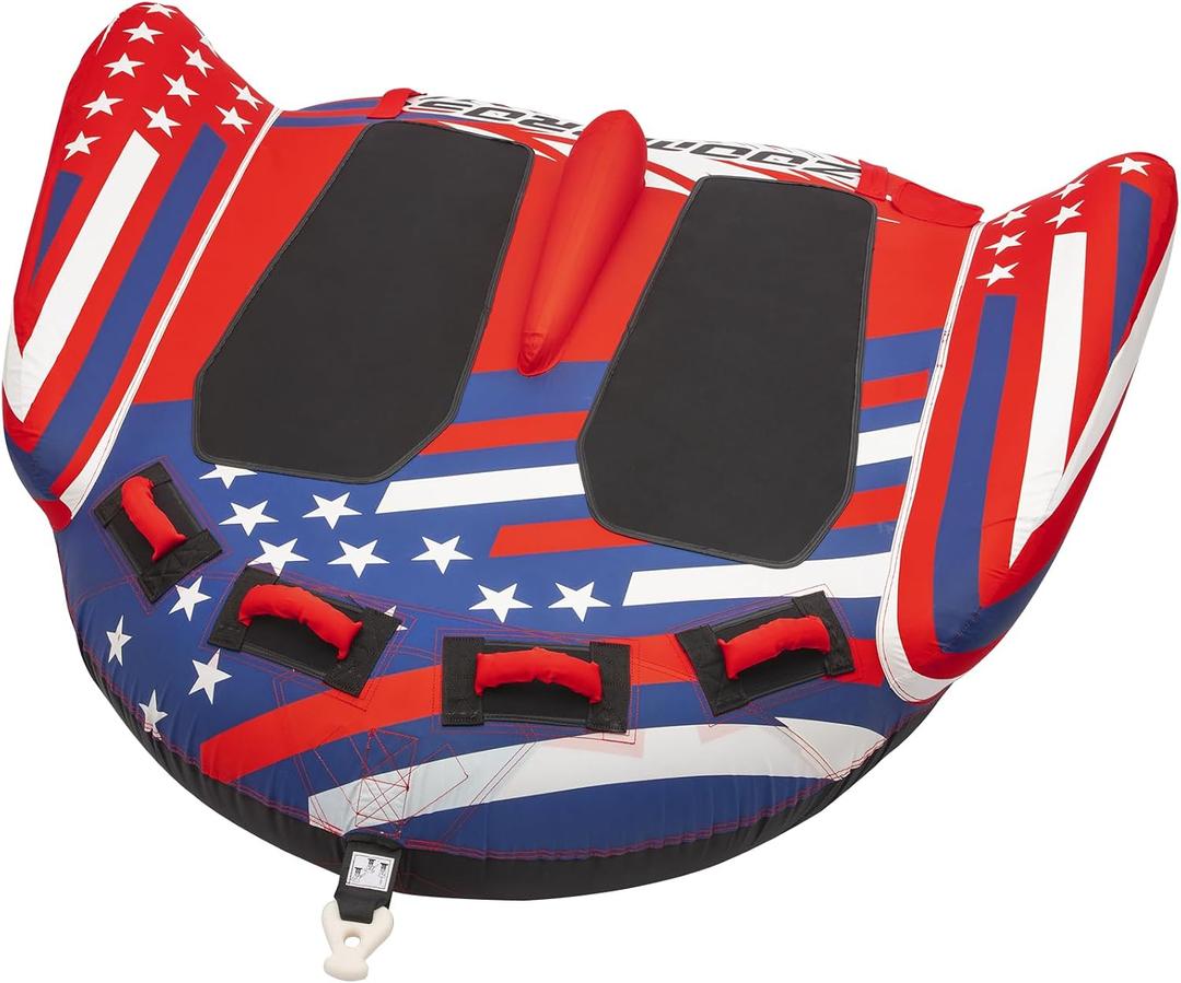 ZOOMBROS Towable Tubes for Boating 2 Person, Water Tubes for Boats to Pull, Safety Inflatable Boat Tubes and Towables, Water Sport Towables with Drainage, Quick Connector and Wings