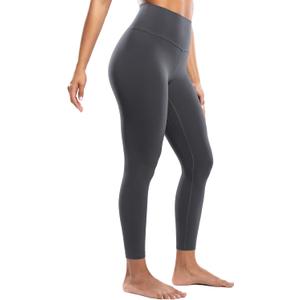 ENERBLOOM Workout Leggings for Women Yoga Pants 7/8 High Waisted Athletic Tights Silky Feeling Soft 25" Gym Activewear Lounge Grey Large
