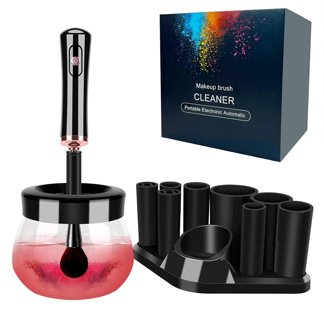 Makeup Brush Cleaner Dryer, Neeyer Super-Fast Electric Brush Cleaner Machine Automatic Brush Cleaner Spinner Makeup Brush Tools (Black)