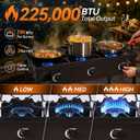 3 Burner Propane Stove, 225,000 BTU Outdoor Cooker