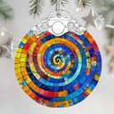 Stained Glass Ornament, Christmas Ornament, Hanging Ornaments for Home Decor & Christmas Tree Ornaments  Exquisite Holiday Decor, Xmas Gifts & Holiday Present - Rainbow Spiral