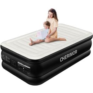 CHERIMOR Twin XL Air Mattress with Built in Pump, Upgraded 80" Extra Long Twin Size Air Mattress, Multi-Layer Leakproof & Support 500 lbs, 2-Min Fast Inflation, Blow Up Bed for Home Camping Guests