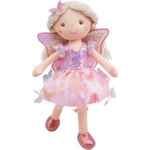 June Garden 15" Lunabelle The Fluttering Blossom Fairy Doll  Soft Plush Fairy Toy with Multicolor Butterfly Skirt  Enchanted Garden Collection