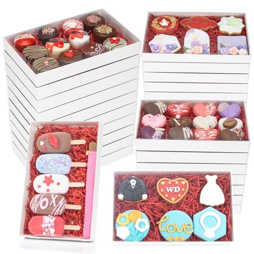 TEMLQPACK 12 PACK 9.5" x 6" x 1.2" Clear Cookie Boxes with Full Window,Bakery Boxes Cakesicle Boxes Chocolate Covered Pretzel Rods Boxes Macaron Boxes for Valentine's Christmas