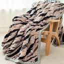 Fleece Bed Blankets Throw Size - Soft Lightweight Plush Fuzzy Cozy Luxury Blanket Microfiber Throw for Couch Bed,All-Season Breathable,40x60 Inches (Zebra Pattern)