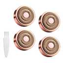 4 Packs Replacement Heads Compatible with Finishing Touch Flawless Gen 2 Facial Hair Remover, Rose Gold Replacement Blades for Womens Facial Hair Removal Device