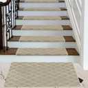 PURE ERA 30x30 Inch Area Rug Carpet Stair Landing Mat Non Slip Carpet Rug | Small Rug Tape Free Self Adhesive Backing, Indoor Doormat Floor Mat for Stairs Kitchen Entryway, Rug Washable and Reusable