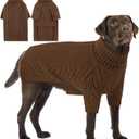 Dog Knitted Sweaters for Dogs, Dog Winter Turtleneck, Pet Warm Pullover Thick Sweatshirt Beagle, Bulldog, Husky, Golden Retriever, Labrador, Samoyed, Rottweiler Coffee 4XL