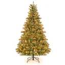 6 FT Pre-Lit Christmas Tree Hinged with 500 Incandescent Lights & 912 Branch Tips