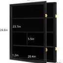 Grintus Baseball Card Display Case 24 Graded Sport Card Display Case Wall Mount with Clear View and UV Protection Acrylic Door for Baseball Football Basketball Hockey Trading Card Collection, Black