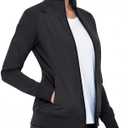 Womens Scrub Jacket Zippered Warm-up Jacket, Size US L