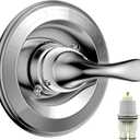 T13020 Shower Handle Replacement, compatible with Delta Classic 13 Series, Single-Function Shower Valve Trim Kit, Brushed Nickel Shower Trim Kit (Cartridge Included)