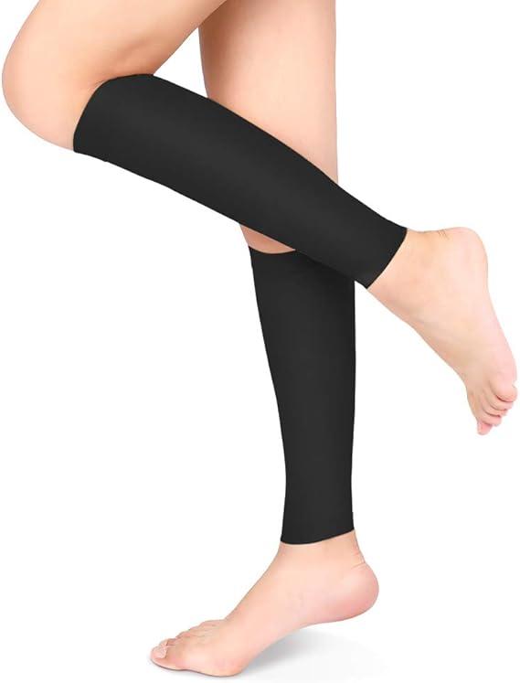 Compression Socks, 20-30mmHg Calf Compression Sleeves, Footless Compressed Socks for Varicose Veins, Shin Splints, Edema Recovery Maternity, Cycling Running Travel, Women & Men, Size XL