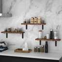 6 Pack - L 8" x H 6" x W1.5, 5mm Thick Black L Shelf Bracket, Iron Shelf Brackets, Metal Shelf Brackets, Floating Shelf, Shelf Supports with Screws