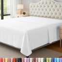 Utopia Bedding Flat Sheet - Soft Brushed Microfiber Fabric - Shrinkage & Fade Resistant Top Sheet - Easy Care - 1 Flat Sheet Only (King, White)