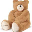 Vermont Teddy Bear ; Customizable Giant 4 ft Stuffed Teddy Bear  Big Plush Custom Cute Bear  Personalized Plush Gift for Valentines Day, Birthday & Baby Shower, Eco Friendly & Stuffed in The USA