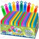300 Pack Mini Bubble Wands in 10 Color, Bulk Party Favors for Kids, Ideal Goodies Bags Stuffers, Themed Birthday, Valentine, Easter, Halloween, Christmas, School Classroom Prizes for Boys & Girls
