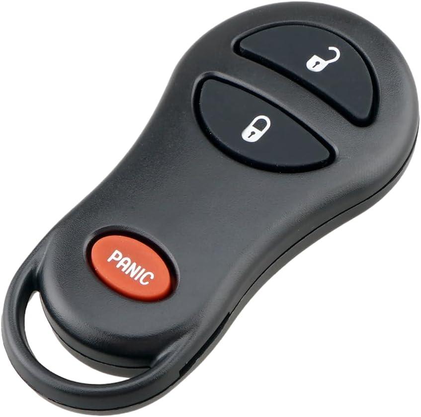 Key Fob Cover Case Replacement 3 Buttons Key Fob Remote Control Shell Case - Compatible for Dodge 2001-2005 for Chrysler Jeep Ram - Replace Part 04686481