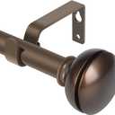 curtain rod 36-72 inch,3/4 inch Decorative, Polished Bronze Finial
