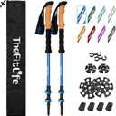 TheFitLife Trekking Poles - Lightweight 7075 Aluminum Hiking Sticks with Cork Grips, Adjustable Telescopic Design, Metal Flip Lock for Men & Women - Perfect for Hiking, Walking, Camping & Backpacking