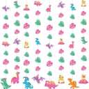 Sinload 8 Pieces Girls Dinosaur Party Decorations Pink Dinosaur Garlands Watercolor Dino Paper Cutouts Hanging Banner Decor for Girls Dinosaur Birthday Theme Baby Shower Wedding Party Supplies