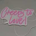 QiaoFei Led Cheers To Love Neon Sign Word/Letters USB Powered with Dimmer Switch Neon Lights for Room Home Bar Art Wall Party Window Living Room Decor Wedding Wall Hanging Decoration (Pink)