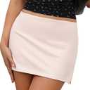 Danysu Stretchy Mini Skorts Low Waist Skirt with Shorts Side Slit 2026 Sports Daily Going Out Outfits (L)