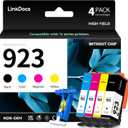 LinkDocs 923 Ink Cartridges Combo Pack Compatible Replacement for HP 923 Ink Cartridges 923XL Work with OfficeJet Pro 8130 8135e 8138e 8139e OfficeJet 8120 8122e Printer, 4-Pack Without Chip