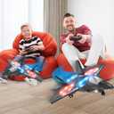 Foam RC Airplane Drone for Kids, Remote Control Helicopter, Toy Plane Fighter Jet with LED Light, Auto Hover, 360Flip, 2 Batteries (16 Mins Flight), Easy to Fly for Beginners