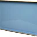 Spsyrine Blue Decorative Serving Tray with Handles, Elegant Plastic Coffee Table Tray for Ottoman, Living Room, Home Decor 15.6" X 10.2" Light Blue