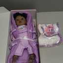 Aori Reborn Baby Dolls Black American Girl - 18" Lifelike Newborn Doll with Posable Limbs Weighted Body for Realistic Feel Handmade Collectible Gift Set Including Bassinet Outfit & Accessories