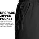 Aolesy Men's Basketball Shorts 7"/9" Athletic Gym Shorts with Zipper Pockets Lightweigh Quick Dry Mesh Workout Shorts (Black, L)