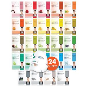 DERMAL 24 Combo Pack Made in Korea Facial Mask 20+ Years of K-Beauty Experience, Premium Quality Korean Sheet Masks for Daily Skincare Routine