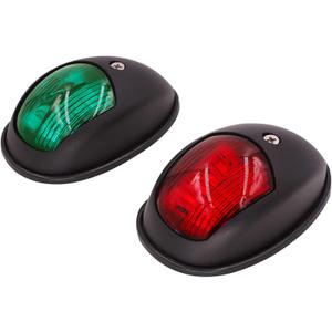 Obcursco Boat Navigation Lights, LED Red and Green Vertical Mount for Bow and Stern, IP67 Waterproof Marine Lights for Pontoon, Bass, and Jon Boats (Black)
